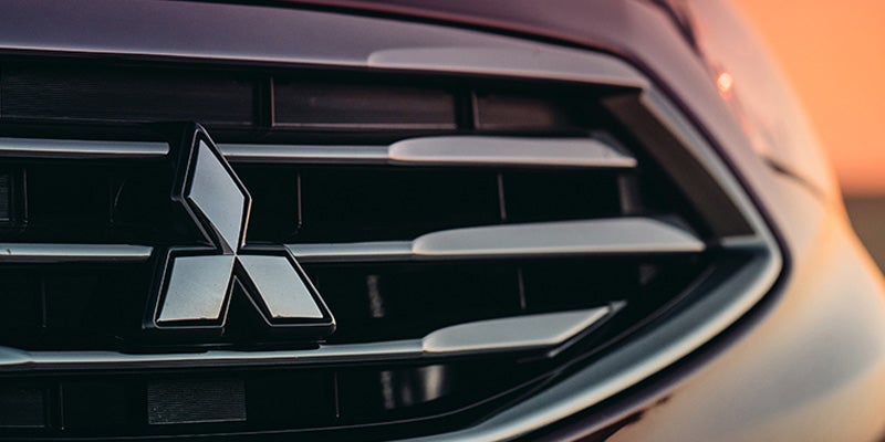 Bumper logo of Mitsubishi on Mirage-G4