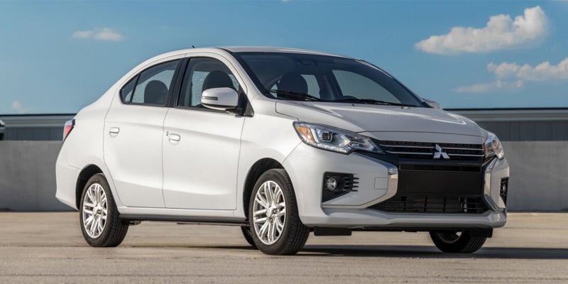 A white Mirage parked on floor